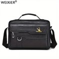 thumbnail image 1 of WEIXIER Crossbody Bag Men's Shoulder Bag Vintage Leather Vertical Hand Business Men's Casual Leather Bag Satchel Bag For Men Gift For Father /Anniversary, 1 of 5