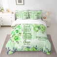 thumbnail image 2 of Erosebridal Green Butterfly Bed in a Bag Queen size, Inspirational Quotes Bedding Sets, Rose Floral Decor, 7pcs, 2 of 5