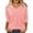 Pink, variant on Prolriy Long Sleeve Shirts for Women, Womens Tops 3/4 Length Sleeve Summer V Neck Shirts Casual Tunic Tops 2025 Womens Tops Spring Summer Tops for Women Black L
