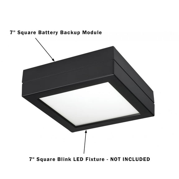 Satco Black Battery Backup for 7in Square Blink LED Flush Mount Fixture