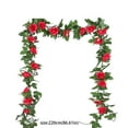 thumbnail image 3 of 7.2Ft Artificial Rose Vine Fake Flower Garland Floral Garland Faux Silk Hanging Vine Rose Ivy Vines for Wedding Arch Party Wall Garden Ceremony Background Outdoor Decor (Light Pink), 3 of 4