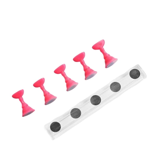 Soportes para práctica de uñas acrílicas Qarigey 6 piezas rojo