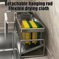 thumbnail image 4 of Kitchen Sink Dish Drying Rack | Slanted Sponge and Dishcloth Drainer | Countertop Organizer for Cleaning Tools and Bottles | Metal Storage Holder for Soap, Brushes, and Towels, 4 of 6