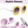 thumbnail image 3 of Gafas de sol retro con diseño de margaritas para mujer, gafas de sol con diseño de flores redondas, modernas, para discotecas y festivales, 3 of 5