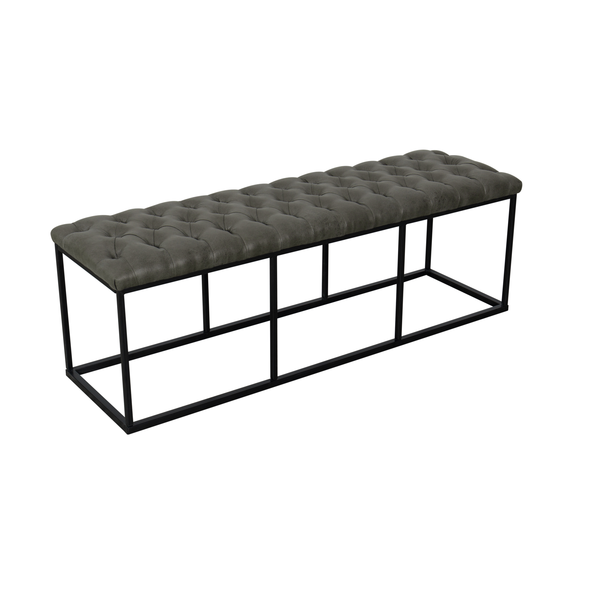HomePop Draper Ottoman with Button Tufting