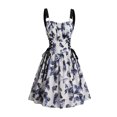 thumbnail image 1 of WILLBEST Vestidos Casuales Vestido Casual con Estampado Floral para Mujer Cuello Cuadrado sin Mangas Ropa de Fiesta Primavera Verano Traje Diario con Collar Estilo Básico Cómodo Moda Mediana​​, 1 of 4