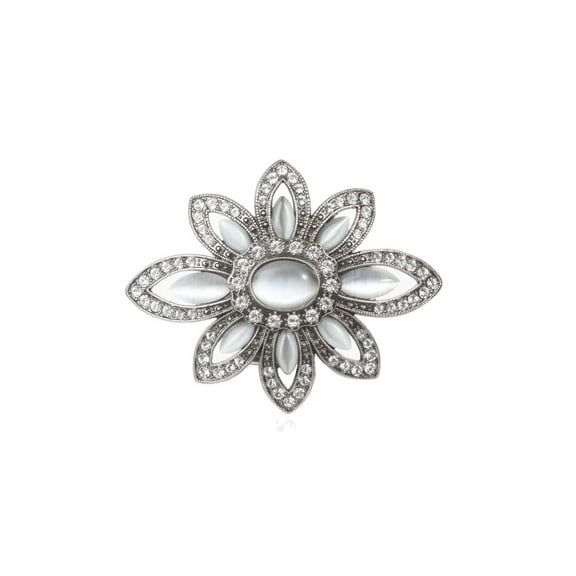 Rhinestone Flower Perforated Belt Buckle
