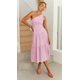 thumbnail image 5 of Cismea Vestido de Verano sin Mangas con Un Hombro para Mujer Vestido Bohemio con Estampado Floral Smocked Midi Vestido Largo con Volantes en Niveles（Rosa） Cismea falda, 5 of 6