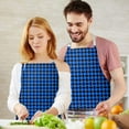 thumbnail image 3 of Blue Black Geometric Pattern Apron-Garden Aprons for Women with Pockets-Cotton Linen Waterproof Kitchen Cooking Gardening Aprons Adjustable for Kitchen,Cooking,BBQ and Salon 33x27 Inch, 3 of 7