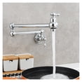 thumbnail image 1 of Brass Rotating Folding Faucet Delicate Double Switch Kitchen Faucet Wall Mounted Cold Water Tap ,Easy to Install, 1 of 7