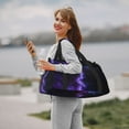 thumbnail image 6 of Picia Purple And Blue Nebula Print Travel Duffle Bag,Weekender Bags for Women with Shoe Compartment, Gym Duffel Bag with Wet Pocket, Hospital Bags for Labor and Delivery, 6 of 7