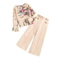 thumbnail image 3 of 2PCS Kids Girls Long Sleeve Printed Tops T Shirts+solid Color Pants Outfit Set Spring Fall Clothes for 7-12 Years, 3 of 8