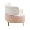thumbnail image 5 of Tov Furniture Tischa Cream Boucle & Blush Velvet Sofa, 5 of 9