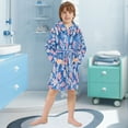 thumbnail image 5 of FORMRS Niños Bathrobe Unisex Hooded Robe Soft Plush Pajamas Sleepwear, Size 4-6T, Blue Daisy, 5 of 7