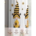 thumbnail image 6 of Spring Bee Gnomes Sheer Curtains 72 Inch Length 2 Panels Set Window Treatments, Sunflowers Black Checkered Rod Pocket Semi Curtains for Living Room/Bedroom/Kitchen Décor, 104"W x 72"L, 6 of 7