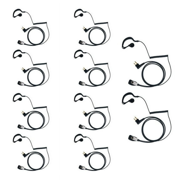 TDYUSG G Shape Earpiece With Mic Ptt for Motorola Cp200 Cp200d Cls1410 Cls1110 CP185 Rdm2070d Two Way Radio 10Pack