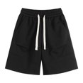 thumbnail image 4 of Athletic Shorts Men Solid Color Drawstring Casual Loose Fit Outdoor Work Elastic Waist Sweat Shorts Men With Pockets, 4 of 6