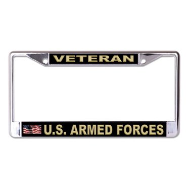 Black Camping Mountain Star Night Stainless Steel License Plate Frame – Fits US/CA Cars, Includes Screw Caps