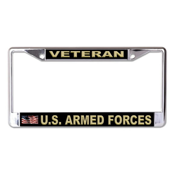 U.S. Armed Forces Veteran #2 Chrome License Plate Frame