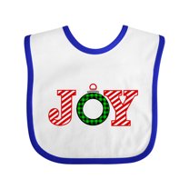 Inktastic Joy Christmas Ornament with Candy Cane Stripes Boys or Girls Baby Bib
