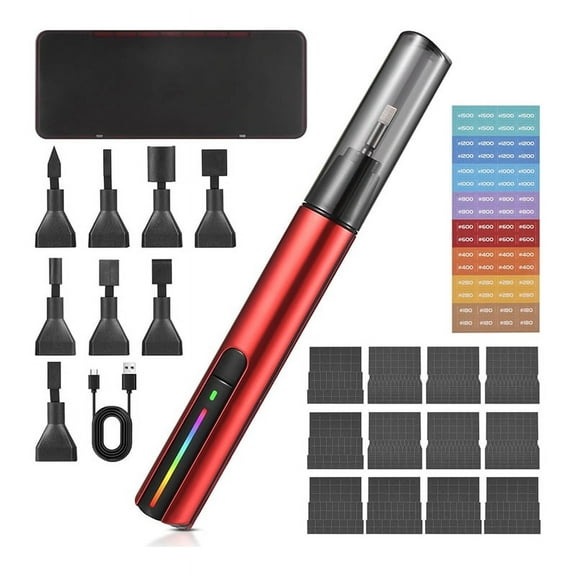 Reciprocating Detail Sanding Tool, USB Rechargeable Electric Pen Sander with 12 Self-Adhesive Sandpaper Sheets