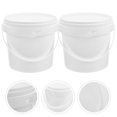 HOMEMAXS 2pcs Portable Storage Bucket Toy Bucket White Plastic Bucket
