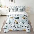 thumbnail image 2 of Manfei Boys Tractor Car Bedding Comforter Set 7-Piece, Cartoon Vehicle King Bedding Sets, Construction Truck Bed Sheets, Lightweight Room Decor, 2 of 7