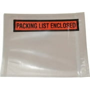 Nifty Products 1,000 Piece, 5-1/2" Long x 4-1/2" Wide, Envelope Packing List Enclosed, Clear
