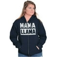 thumbnail image 4 of Funny Mama Llama Mothers Day Pun Zip Hoodie Sweatshirt Women Brisco Brands M, 4 of 6