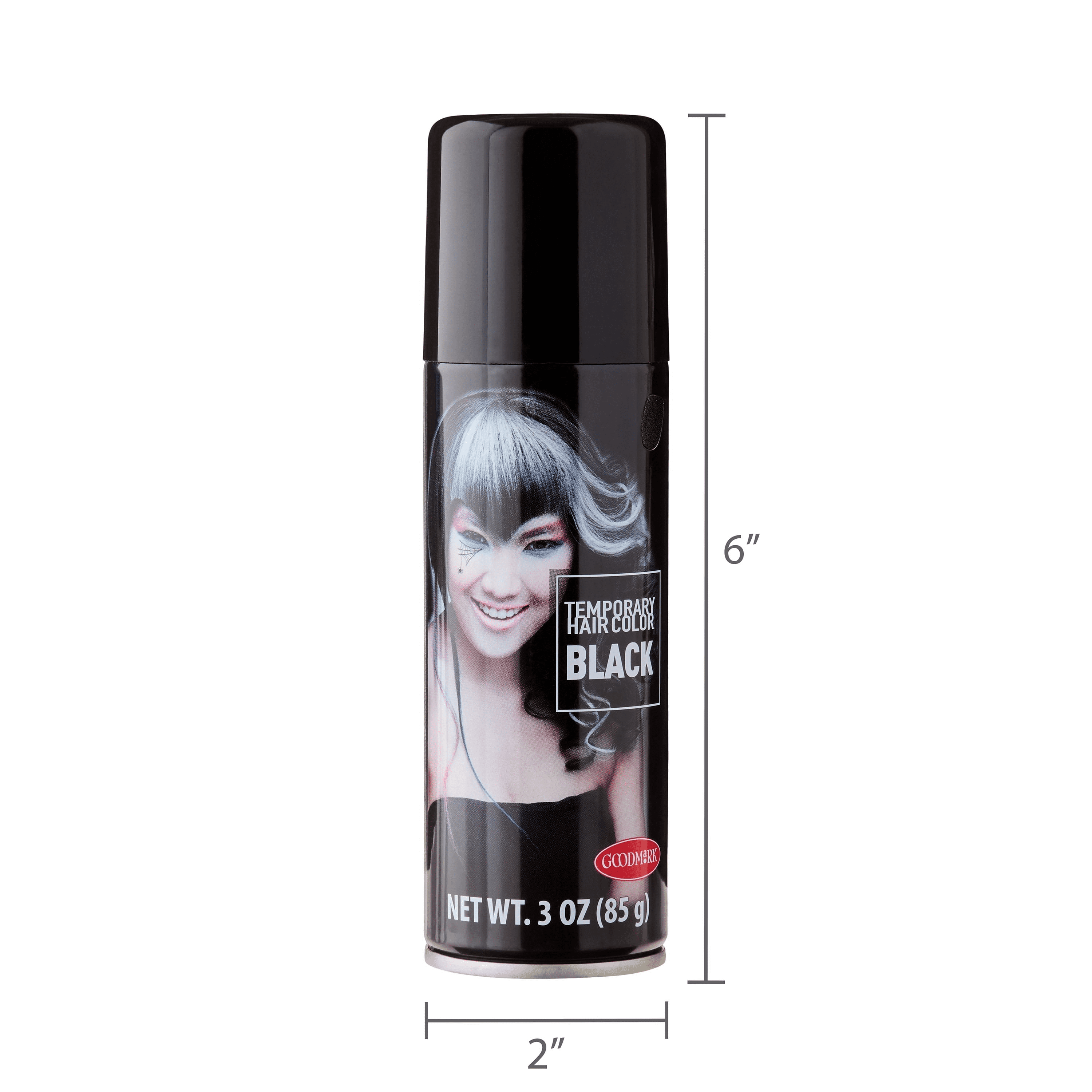 Black Hair Spray, Halloween Accessory, Temporary Color, 3oz,  by Goodmark USA