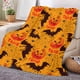thumbnail image 4 of Manta con estampado de calabaza de Halloween, moderna manta cálida de franela para dormitorio, 4 of 6
