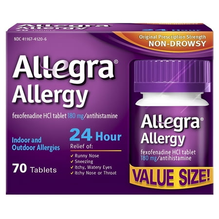 Allegra Adult 24HR Tablet 70 Ct, 180 mg, Allergy Relief