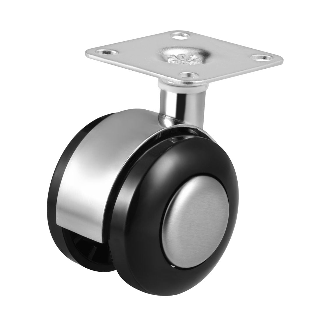Office Chair Casters Alloy Plastic 2 Inch Twin Wheel, Top Plate Mount