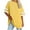 Yellow, variant on Womens Oversized Tees Loose T Shirts Half Sleeve Round Neck Color BlockTunic Tops Under $7