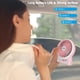 thumbnail image 3 of efluky Mini ventilador de escritorio de 3 velocidades, funciona con pilas recargables con luz LED, ventilador USB portátil silencioso para el hogar, oficina, viajes, camping, exterior, interior, 4,9 p, 3 of 5