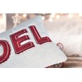 thumbnail image 2 of Noel Christmas Throw Pillow with Insert – 14x20” White Sherpa Accent Cushion in Red and Ivory, 2 of 5