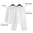 thumbnail image 6 of Aunavey Men's 2 Pieces Cotton Linen Set Henley Shirt Long Sleeve and Casual Beach Pants Summer Yoga Outfits, 6 of 7
