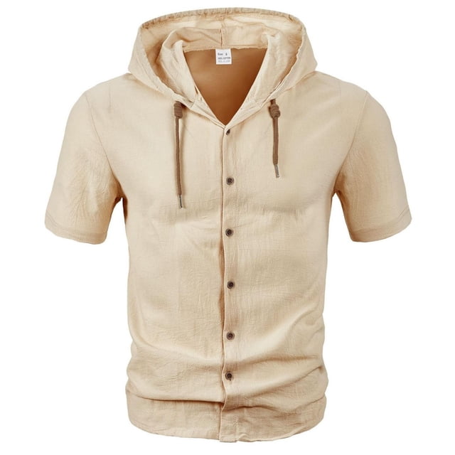 pstuiky camisetas para hombre, Blusa de manga corta con cuello vuelto, transpirable, con botones y color liso para hombre camisas casuales para hombre xl