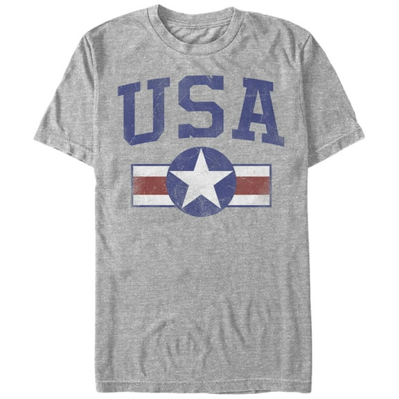 Men's Lost Gods Fourth of July USA Star Graphic Tee Athletic Heather Small