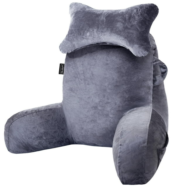 Almohada de lectura SLIGUY para sentarse en el sofá de la cama de un adulto, color gris oscuro