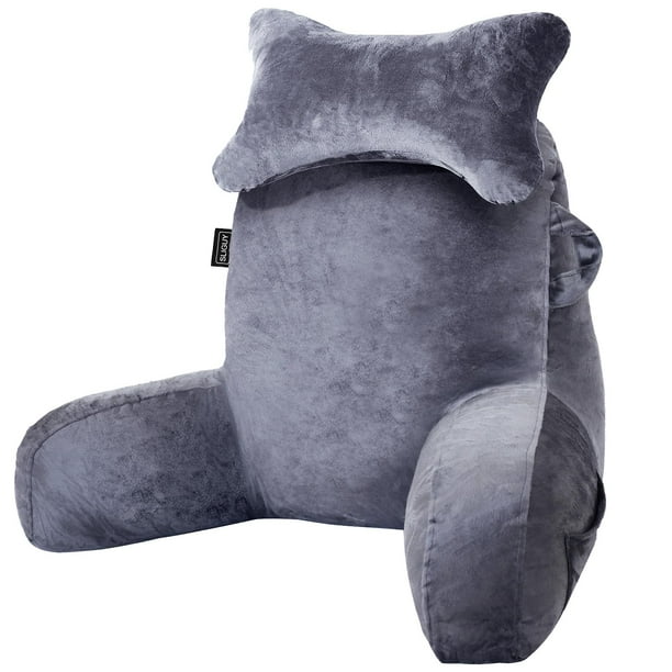 Almohada de lectura SLIGUY para sentarse en el sofá de la cama de un adulto, color gris oscuro
