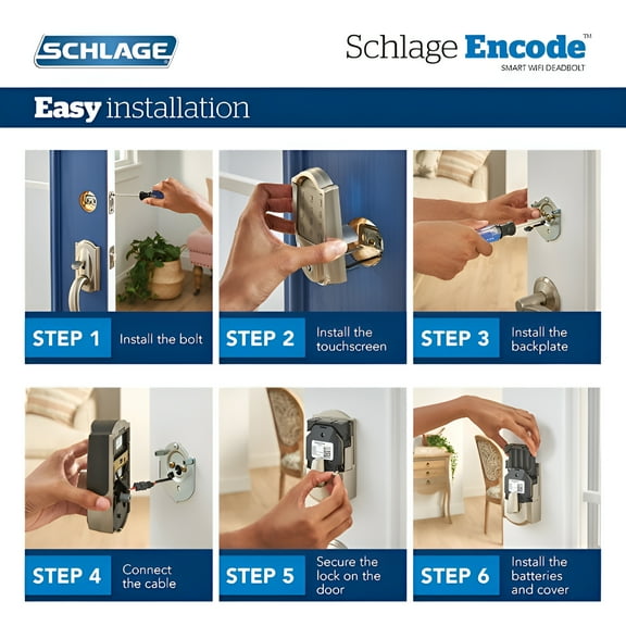 Schlage - Encode Wi-Fi Touch Screen Deadbolt - Matte Black