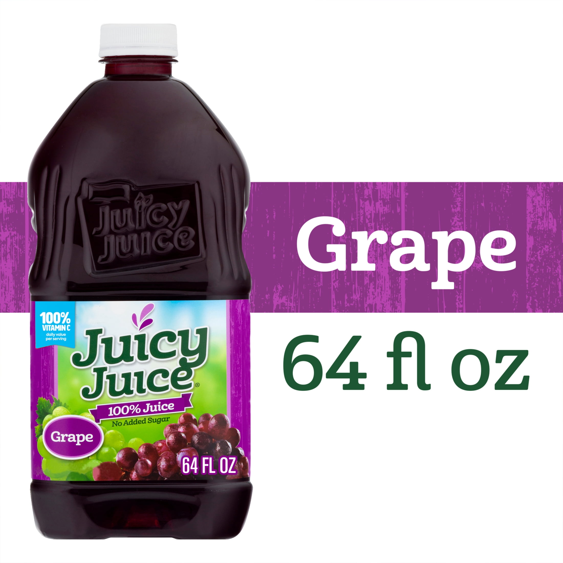 Juicy Juice Grape Juice, 100 Juice, 64 FL OZ Bottle