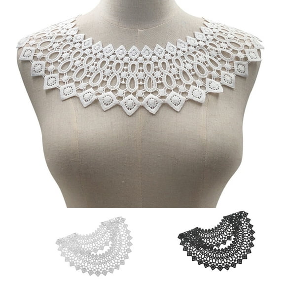 SPRING PARK Milk Embroidery Venise Lace Full Neck Collar Clothes Sewing Patch DIY Applique