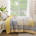 thumbnail image 3 of Juego de edredón WONGS BEDDING, amarillo, tamaño king, bohemio, patchwork, 3 of 8