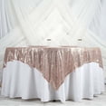 thumbnail image 2 of Efavormart 90" Square Table Topper Premium SEQUIN Square Tablecloth Overlay For Wedding Banquet Catering Party Table Decor -Blush, 2 of 11