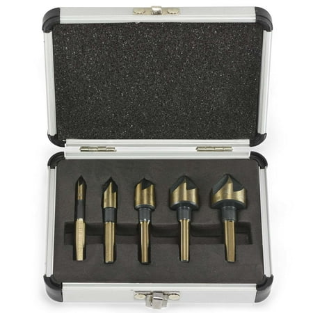 

5 Pieces 82 Degrees Countersink Drill Bit 5 Flute Chamfering Cutter Hand Set