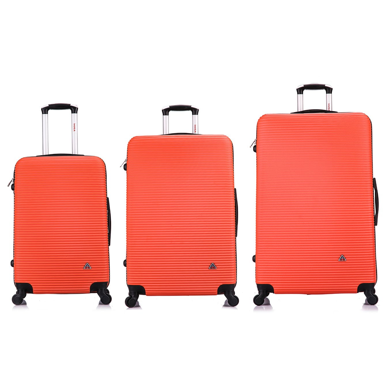 InUSA Royal 3-Piece Hardside Luggage Sets with Spinner Wheels, Handle, and Trolley, (20"/24"/28"), Orange