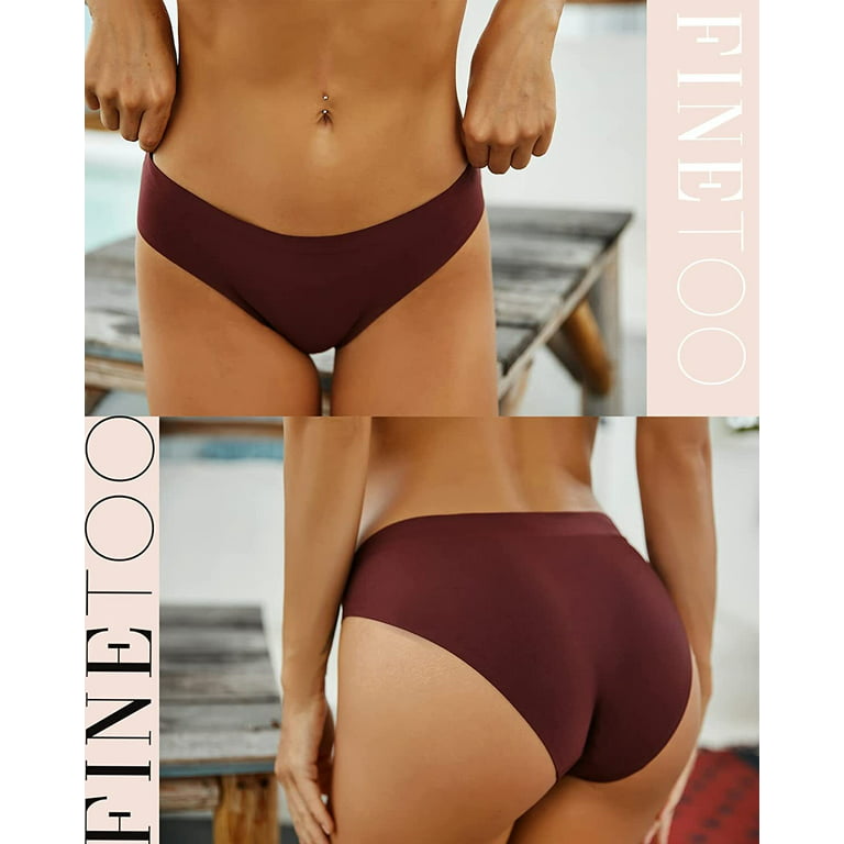 FINETOO 10 Pack Seamless Underwears For Women No Show Bikini Panties  Invisibles Briefs Soft Stretch Hipster Underwear XS-XL