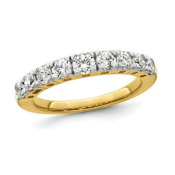 Bague en Or Jaune 14.00 Carat (ctw SI, g) avec Diamant Cultivé en Laboratoire, Neuf Pierres